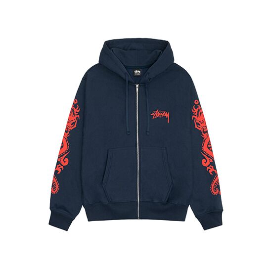 Stussy-Dragons-Zip-Navy-Hoodie.jpg Stussy Dragons Navy Zip-Up Hoodie